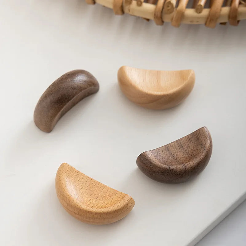 Log Color Cabinet Pulls Cabinet Door Handle Wardrobe Door Modern Simple Wooden Solid Wood Children's Cabinet Drawer Handle