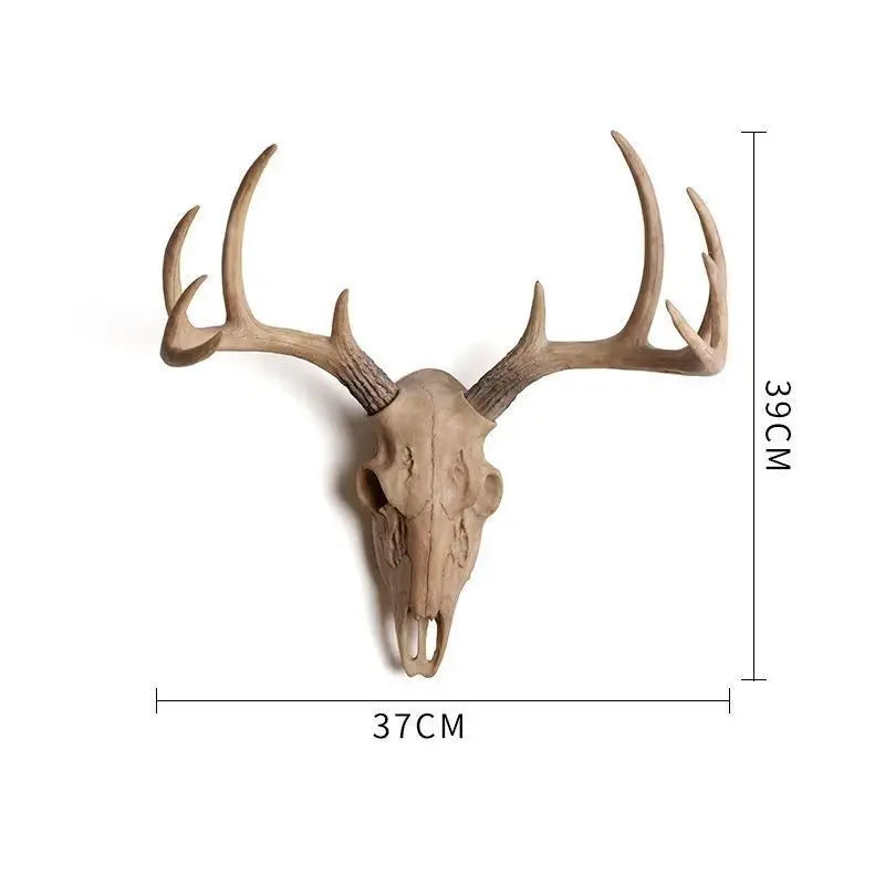 Vintage Deer Head Wall Mount Resin Antler Plaque Farmhouse Lodge Cabin Decor Rustic Home Office Mantel Art Unique Halloween Gift