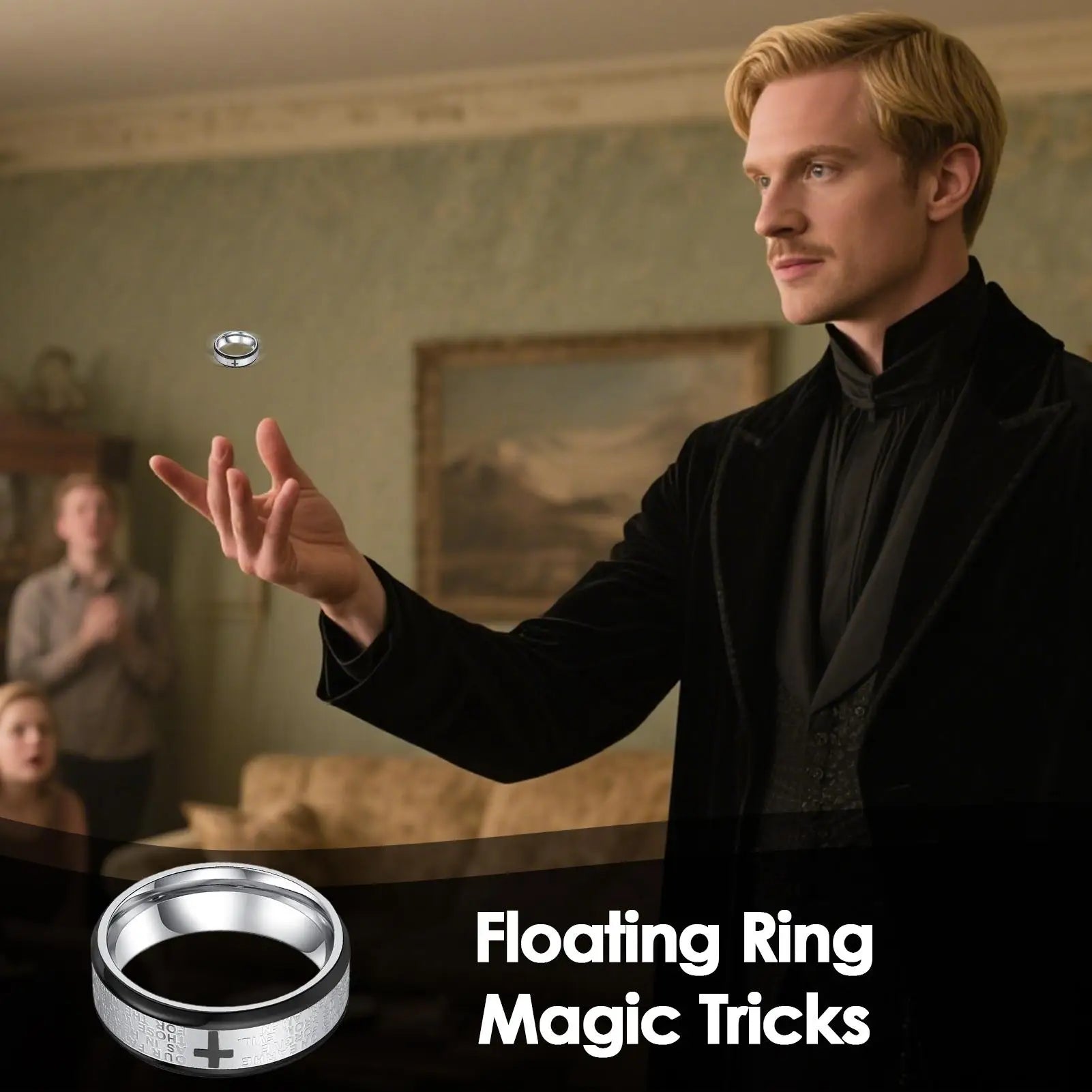 Magic Tricks Floating Ring Magic Trick Metal Cool Floating Toys for Travel Carnival Stage Kids Adults Street Performance Party