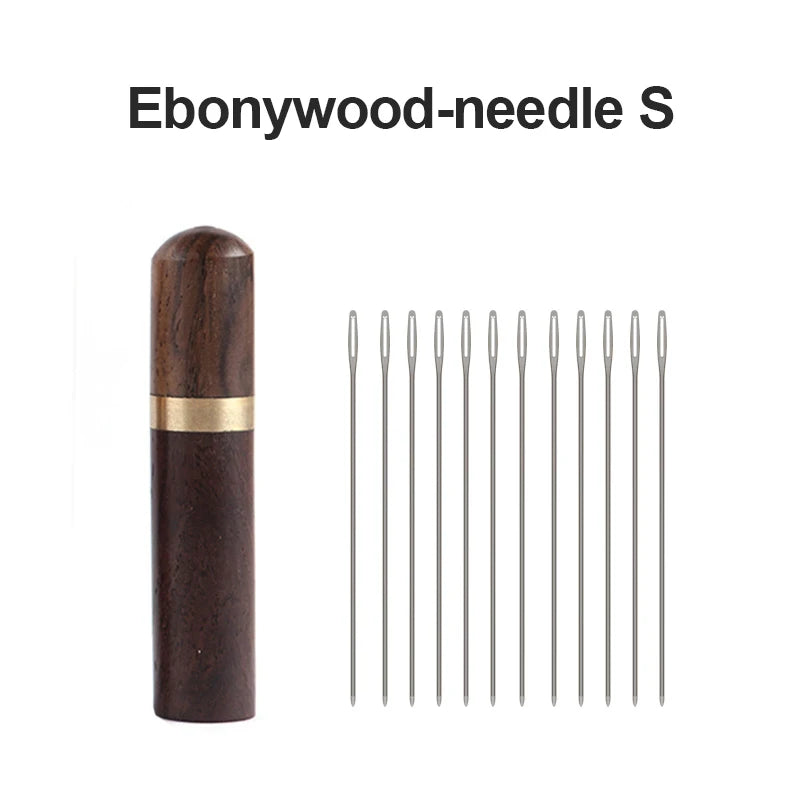 WUTA 1 Pc Durable Needles Storage Case Wooden Box Needles Bottle Sandalwood Needlework Storage Wood Case Toothpick Holder Box