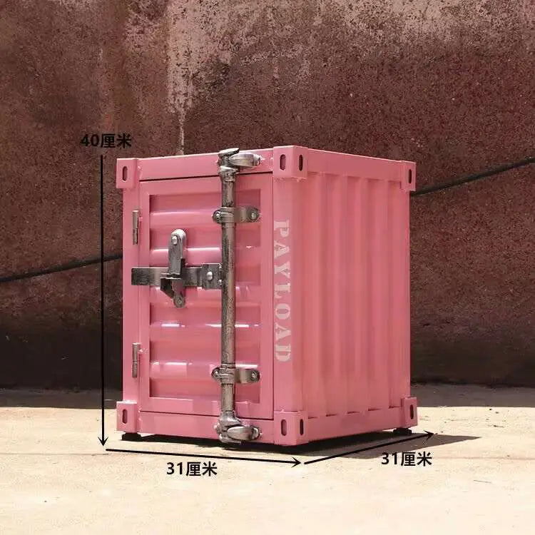 Industrial Container Nightstand - Vintage Storage Cabinet, Rustic Bedside Table, Distressed Metal & Dresser, Unique Home Decor