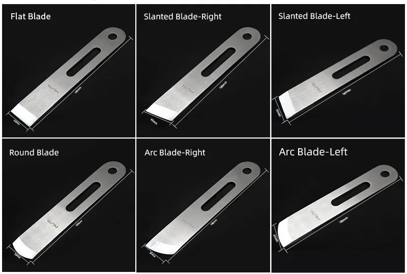 WUTA Professional Leather Cutter Thinning Skiving Tools DIY Craft Cutting Sharp Round/Flat/Slanted Blade,Right/Left Handle