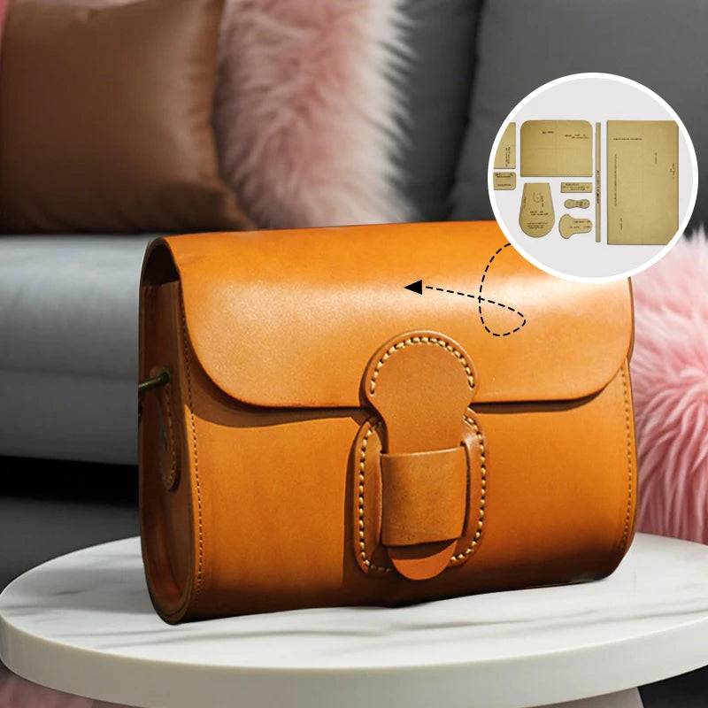 YOMDID 9PCS Handmade Leather Shoulder Bag Making Kraft Template DIY Crossbody Bag Kraft Stencil Leather Craft Handmade Template
