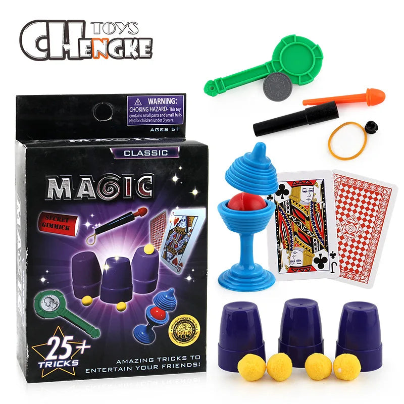 New Funny Magic Props Set For Kids Children Magic Tricks Toys Beginner Magic Kit Set Magic Performing Props Magic Puzzle Toy