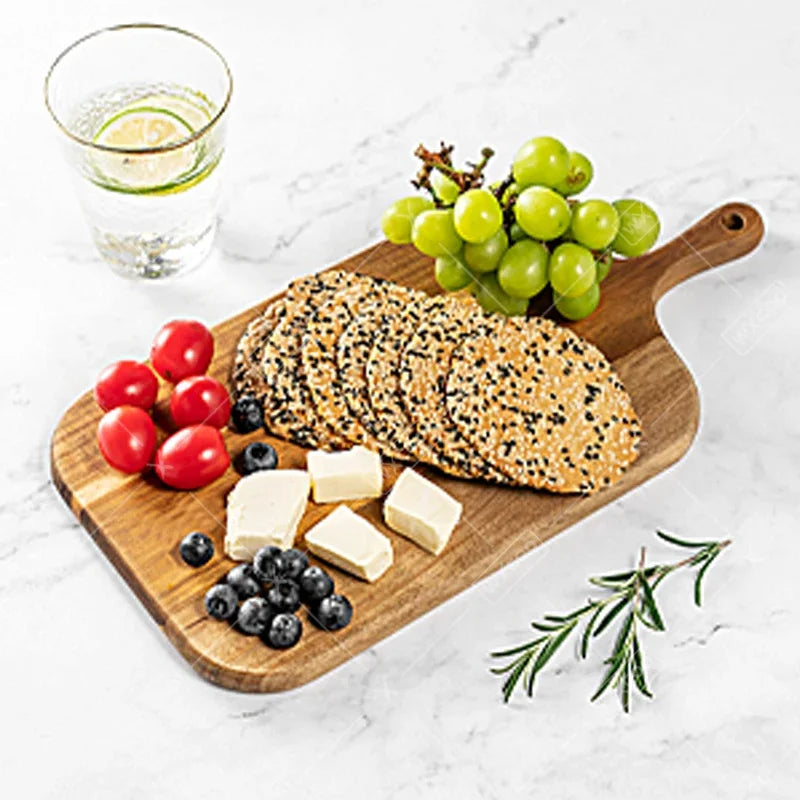 Long-handled Acacia Wood Cutting Board Durable Solid Charcuterie Board for Bread Fruit Cutting Board Household Serving Boards
