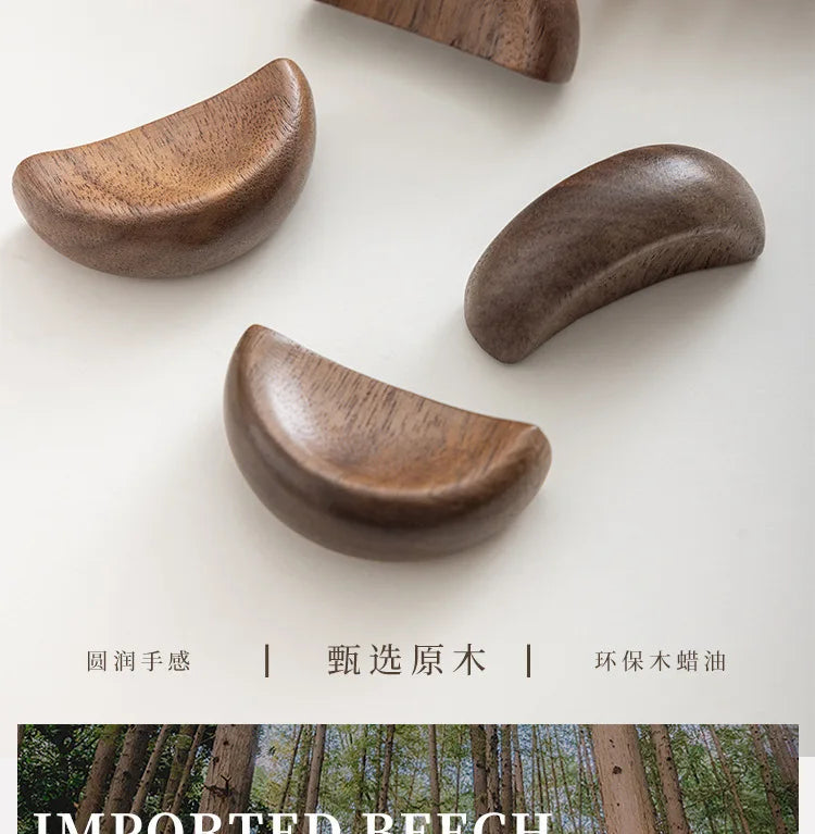 Log Color Cabinet Pulls Cabinet Door Handle Wardrobe Door Modern Simple Wooden Solid Wood Children's Cabinet Drawer Handle