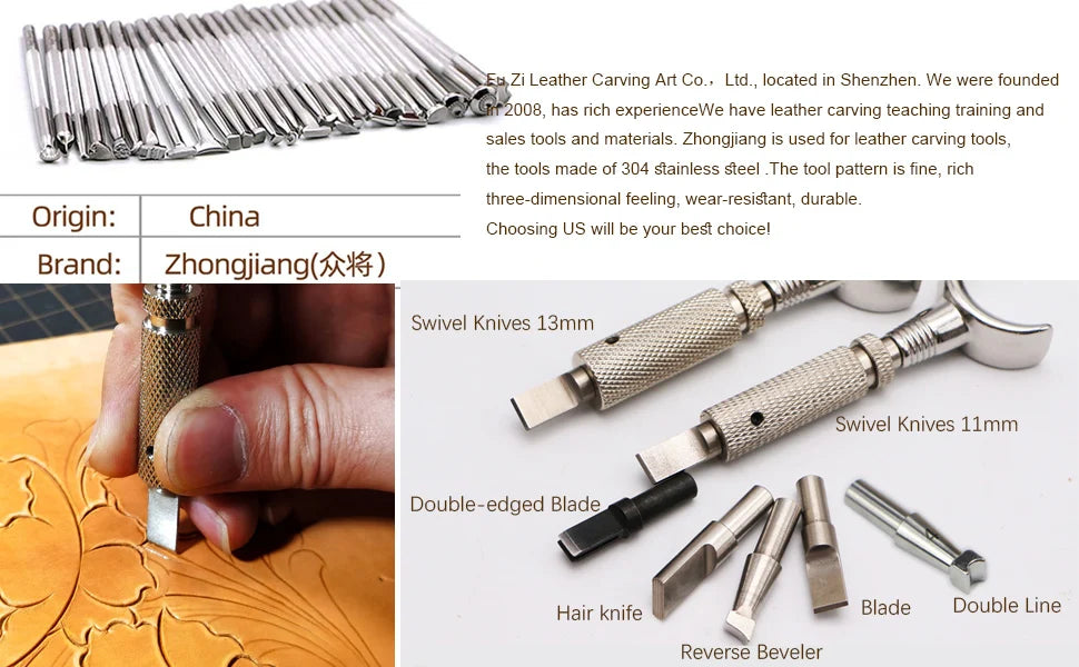 Leather Carving Swivel Knives And Blades And Reverse Beveler Swivel Knife Beveler,Hair blade,