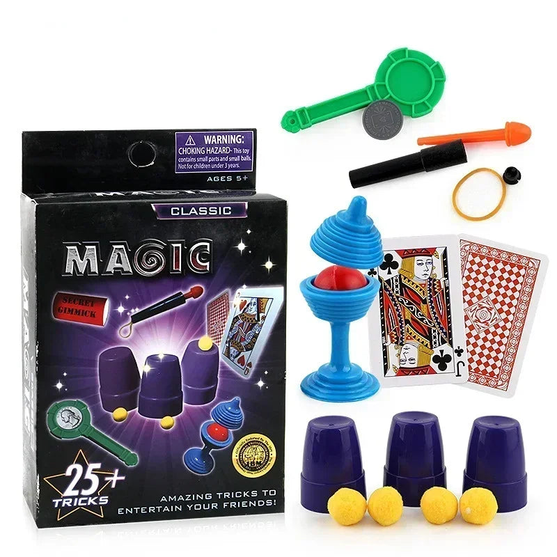 New Funny Magic Props Set For Kids Children Magic Tricks Toys Beginner Magic Kit Set Magic Performing Props Magic Puzzle Toy
