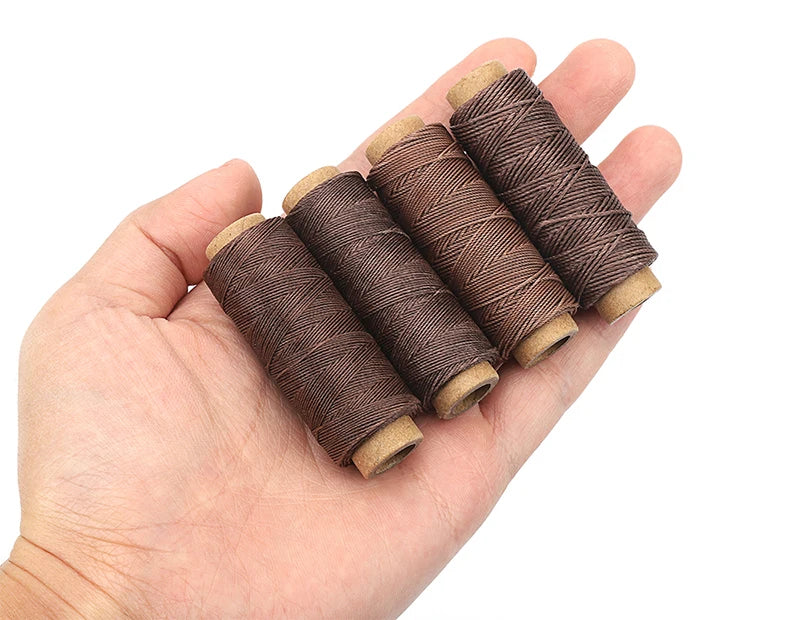 WUTA Leather Waxed Thread Round Polyester Sewing Threads Leather Craft Hand Stitching Line DIY Bracelet Thread Repair Work Cord