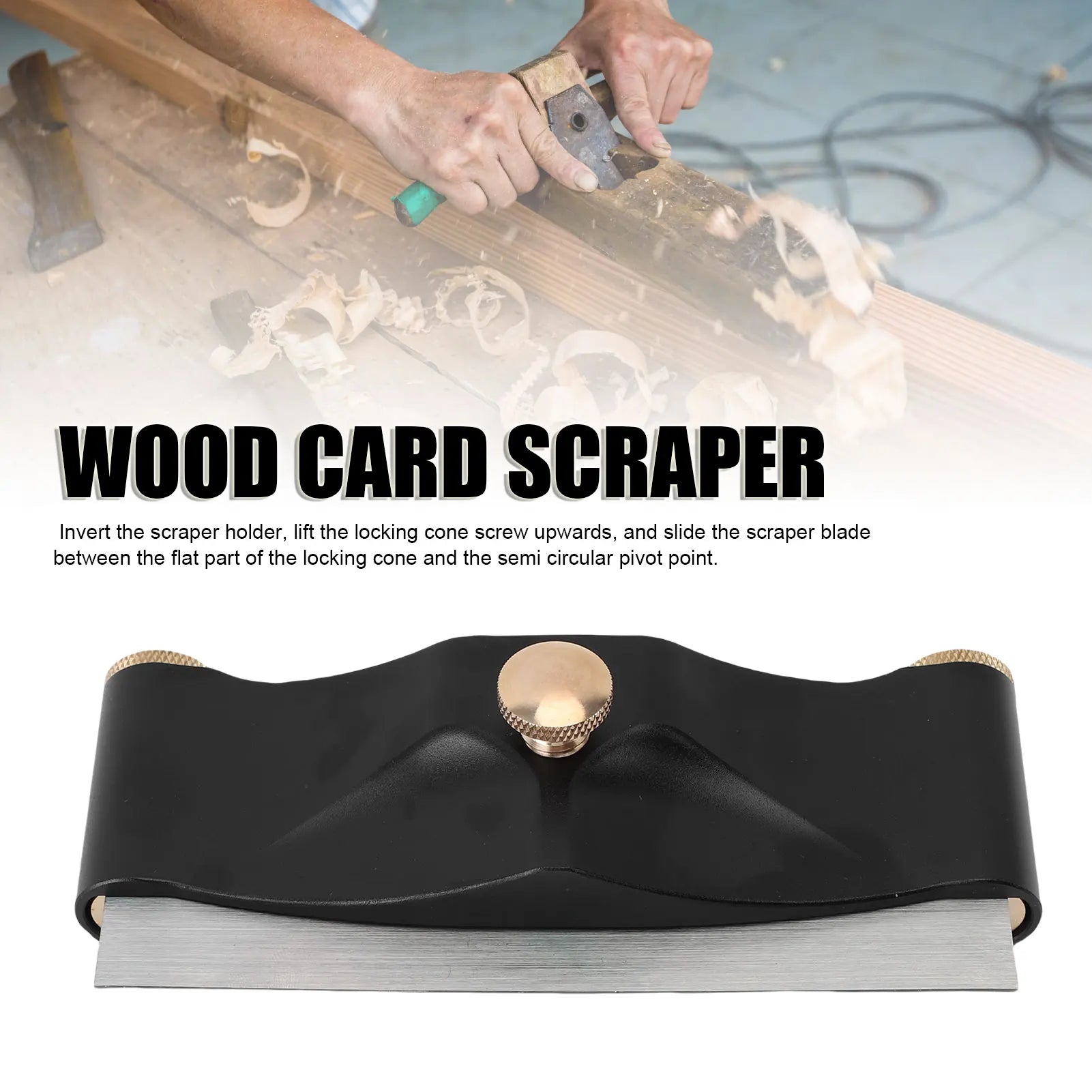 Wood Card Scraper Aluminum Alloy Well Rebound Reusable Woodworking Hand Scraping Tool