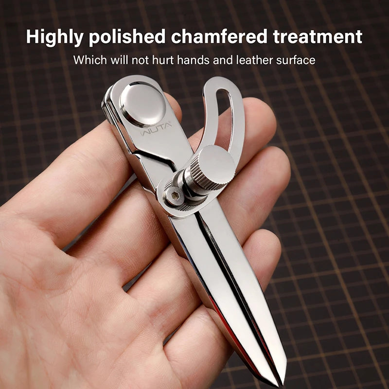 WUTA 304 Stainless Steel Leather Compass Adjustable Spacing Wing Divider Completely Polished Craft Regulation Tools DIY Scriber