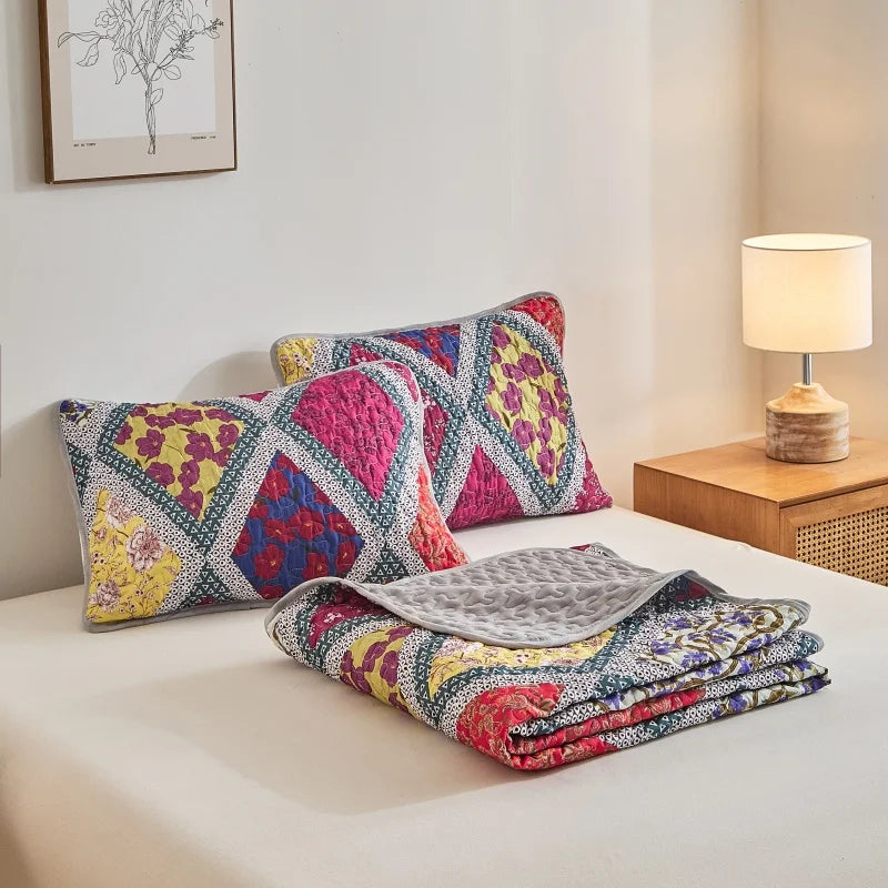 Bedspreads & coverlets for All Seasons Soft Bedspreads Quilt Bedding Set with Pillow Shams Queen King Coverlet Blanket Bed cover