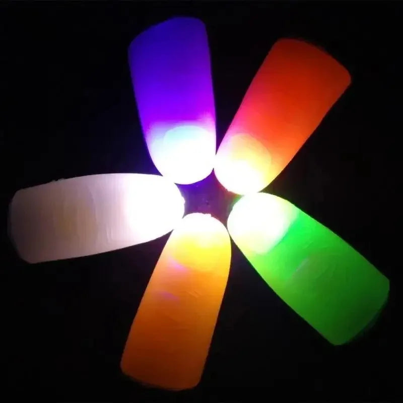 Magic Thumbs Light Toys for Adult Magic Trick Props Blue Light Led Flashing Fingers Halloween Party Toys for Children