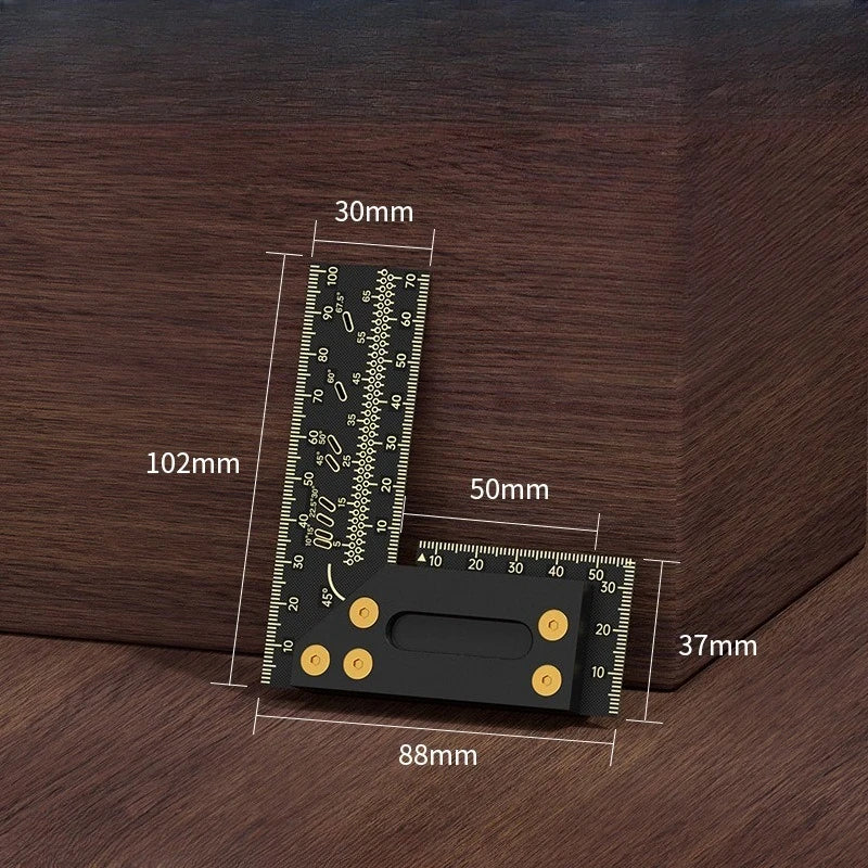 Woodworking Right-angle Marking Ruler Hole Location Multifunctional Stable Angle Marker Durable High Precision Measuring Tools