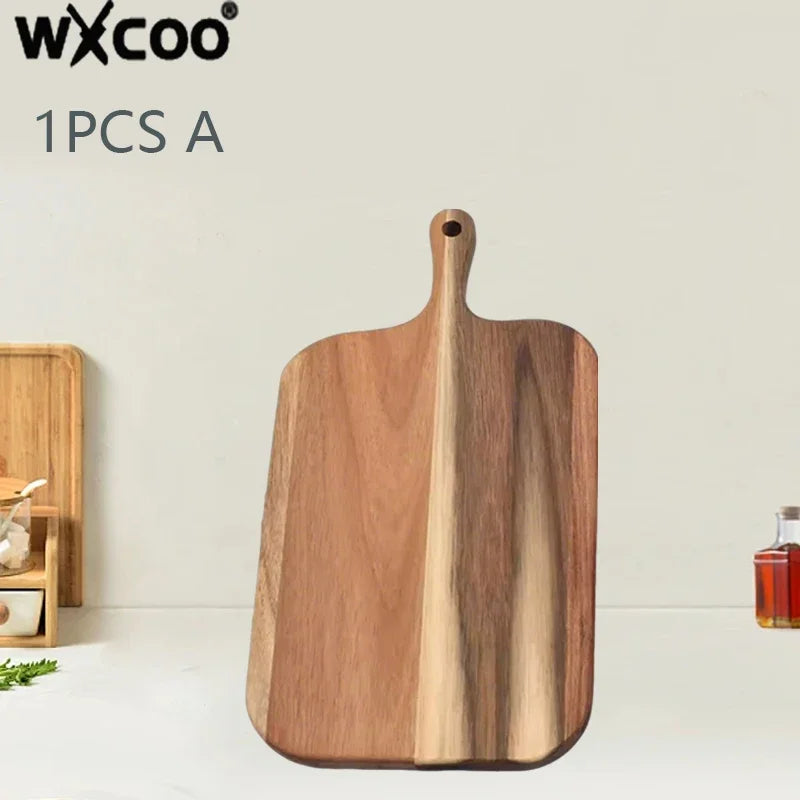 Long-handled Acacia Wood Cutting Board Durable Solid Charcuterie Board for Bread Fruit Cutting Board Household Serving Boards