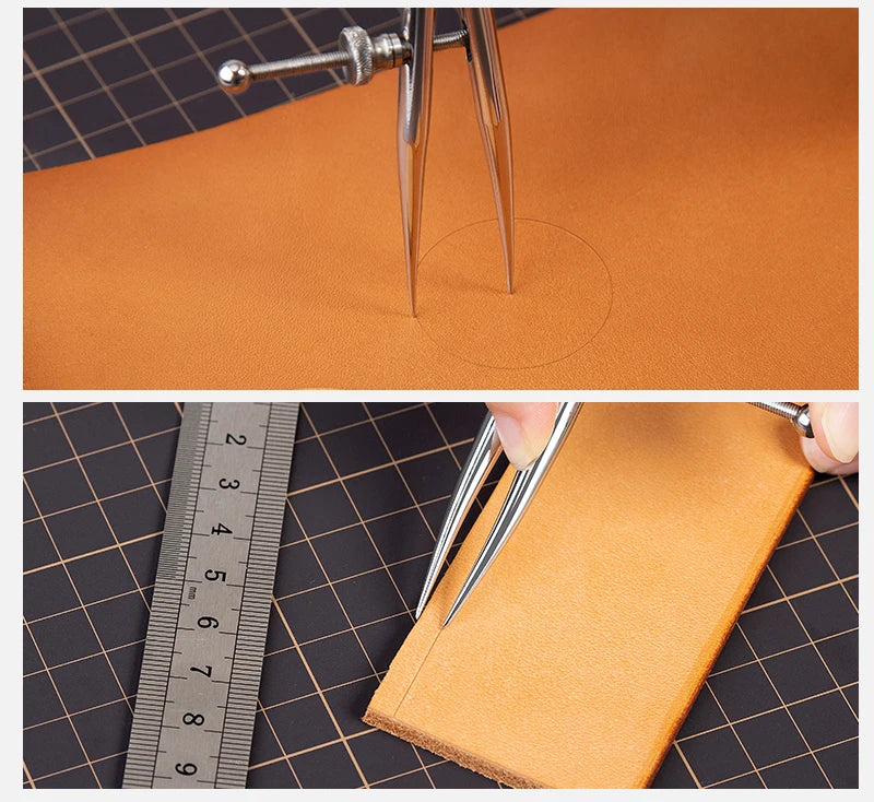 WUTA 304 Stainless Steel Wing Divider Smooth Metal Leather Splitter Spacing Compass Precision Scale for Metal,Wood,Craft,Jewelry