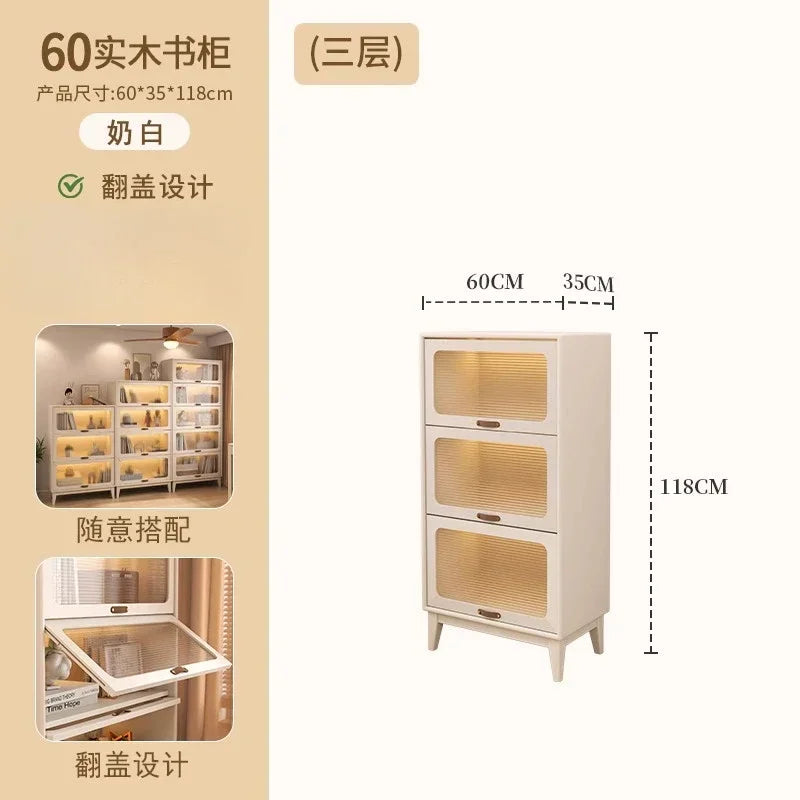 Solid Wood Fork Waist Chest of Drawers Living Room Bedroom Storage Cabinet Robot Light Luxury Modern Locker Crooked Cabinet