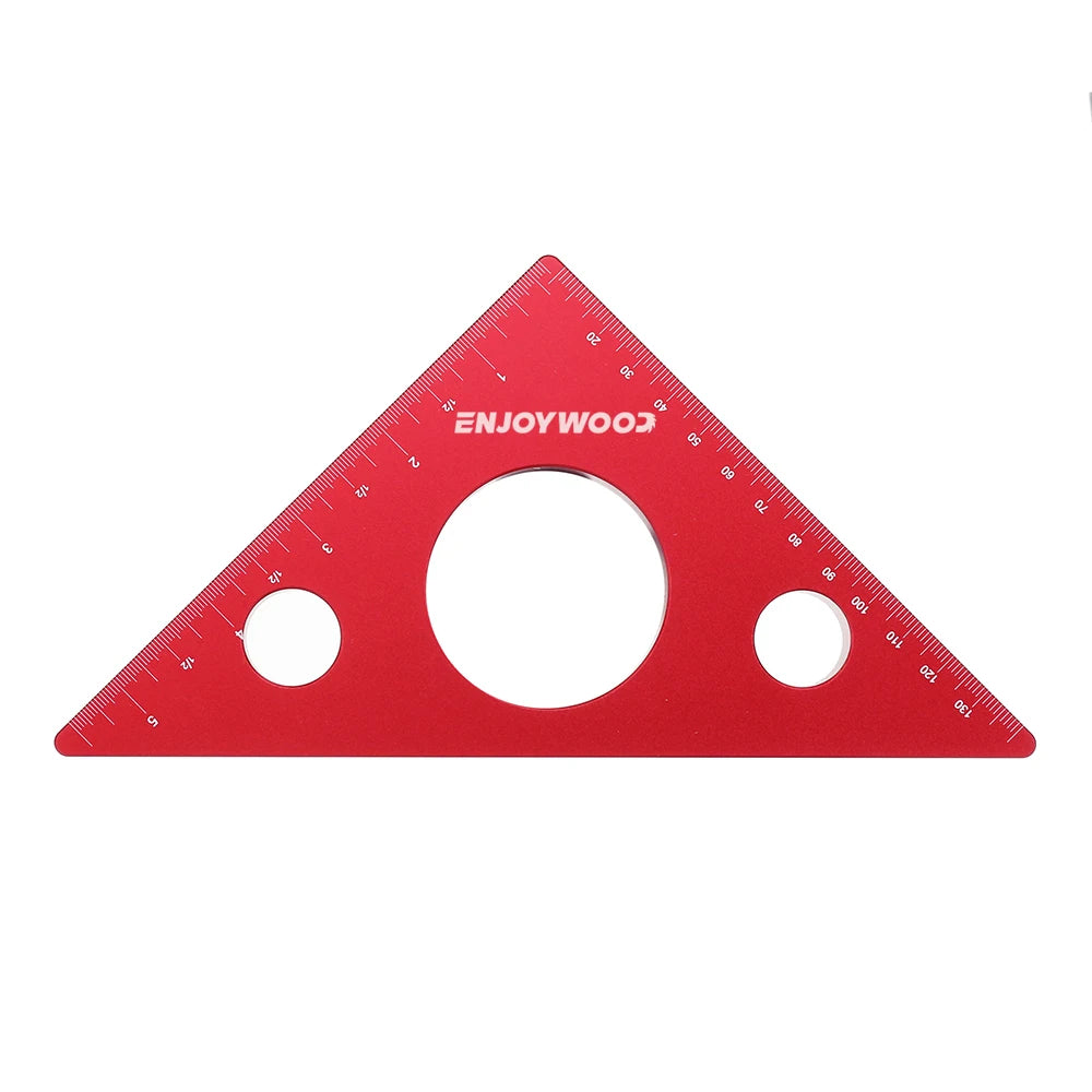 ENJOYWOOD Woodworking Square Right Angle Ruler Triangle Height Ruler Metric Imperial Scale Aluminum Alloy Carpenter Tool