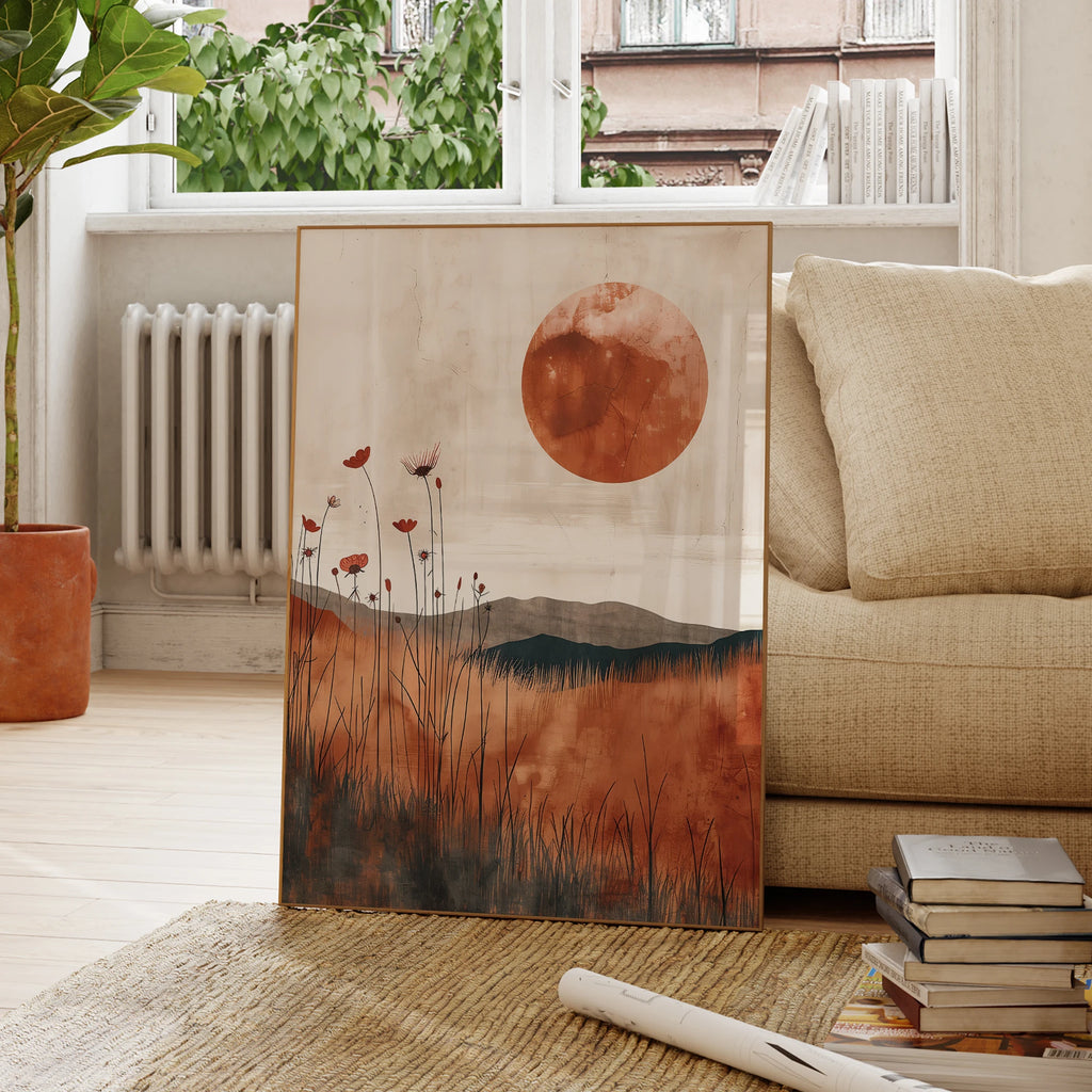 Modern Abstract Botanical Floral Art In Earthy Tones Art Painting Print Canvas Poster For Living Room Wall Art Home Decor