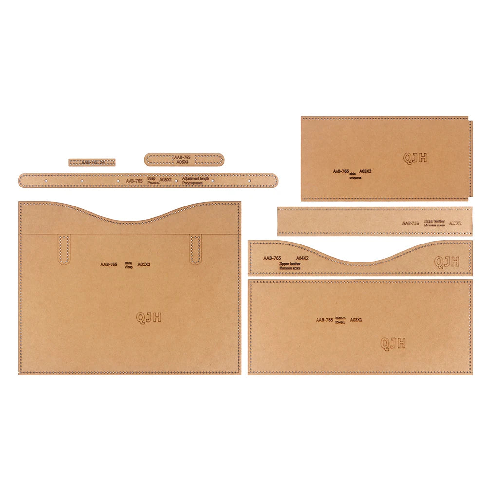 1Set Handcrafted Leather Shoulder Bag Kraft Paper Template Set - DIY Retro Design Leathercraft Bag Mold Patterns and Stencils