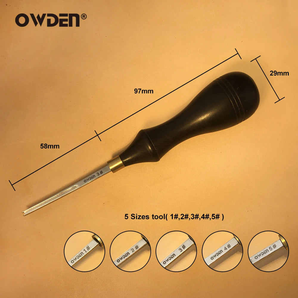 OWDEN #1-5 Leather Edge Beveler Tool Kit Leathercraft Skiving Tool for Hand Leather Sharpness Chamfering Edge Beveler Set