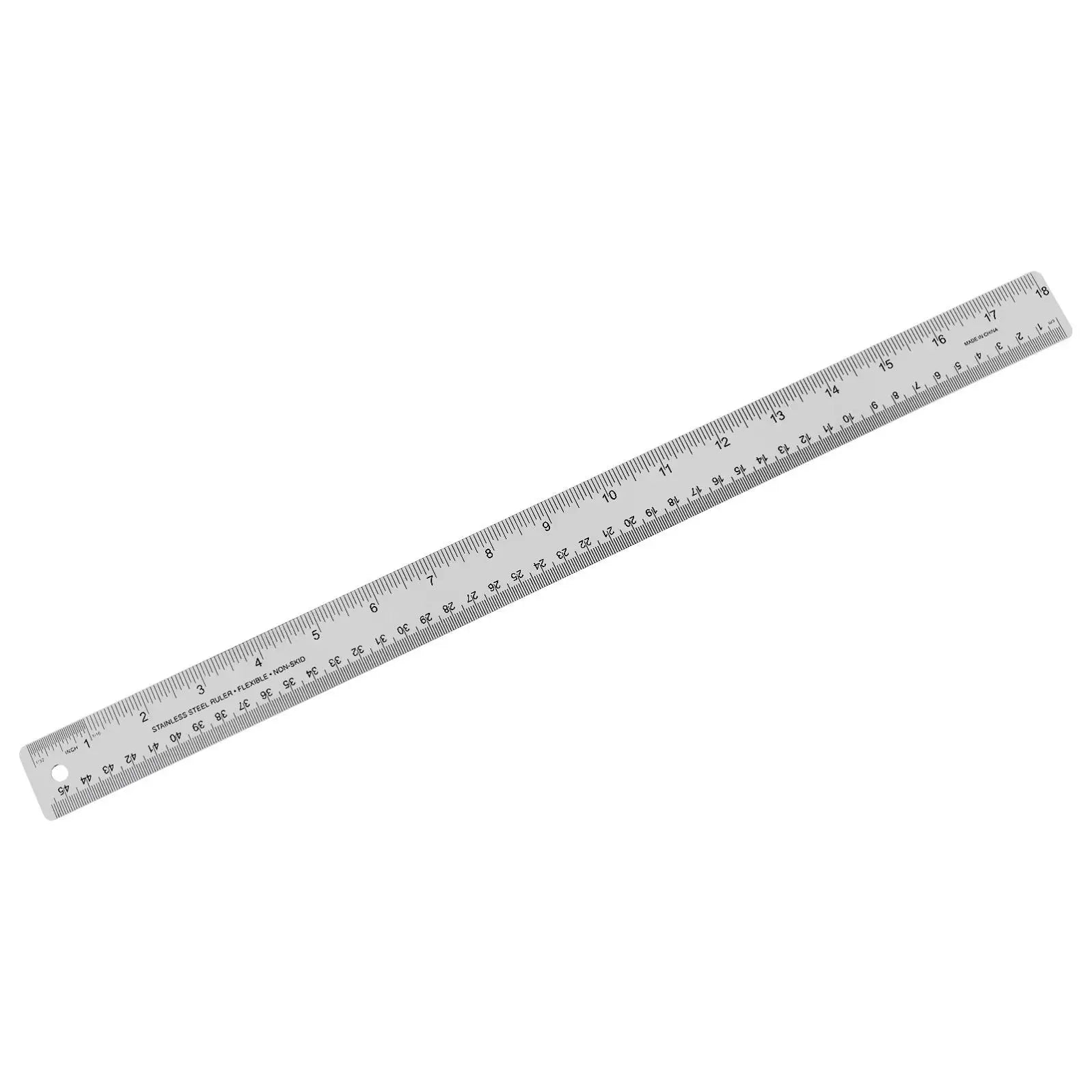6/12/18 Inch Optional Stainless Steel Metal Ruler with Cork Backing, Inch and Centimeters Non-slip Rulers Measuring Tools