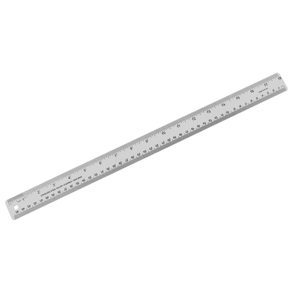 6/12/18 Inch Optional Stainless Steel Metal Ruler with Cork Backing, Inch and Centimeters Non-slip Rulers Measuring Tools