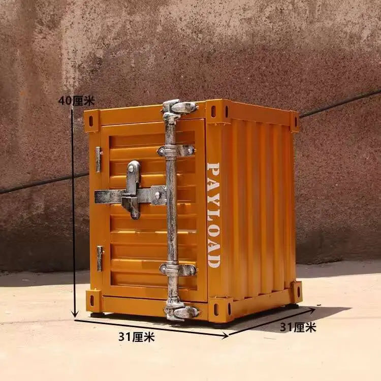 Industrial Container Nightstand - Vintage Storage Cabinet, Rustic Bedside Table, Distressed Metal & Dresser, Unique Home Decor