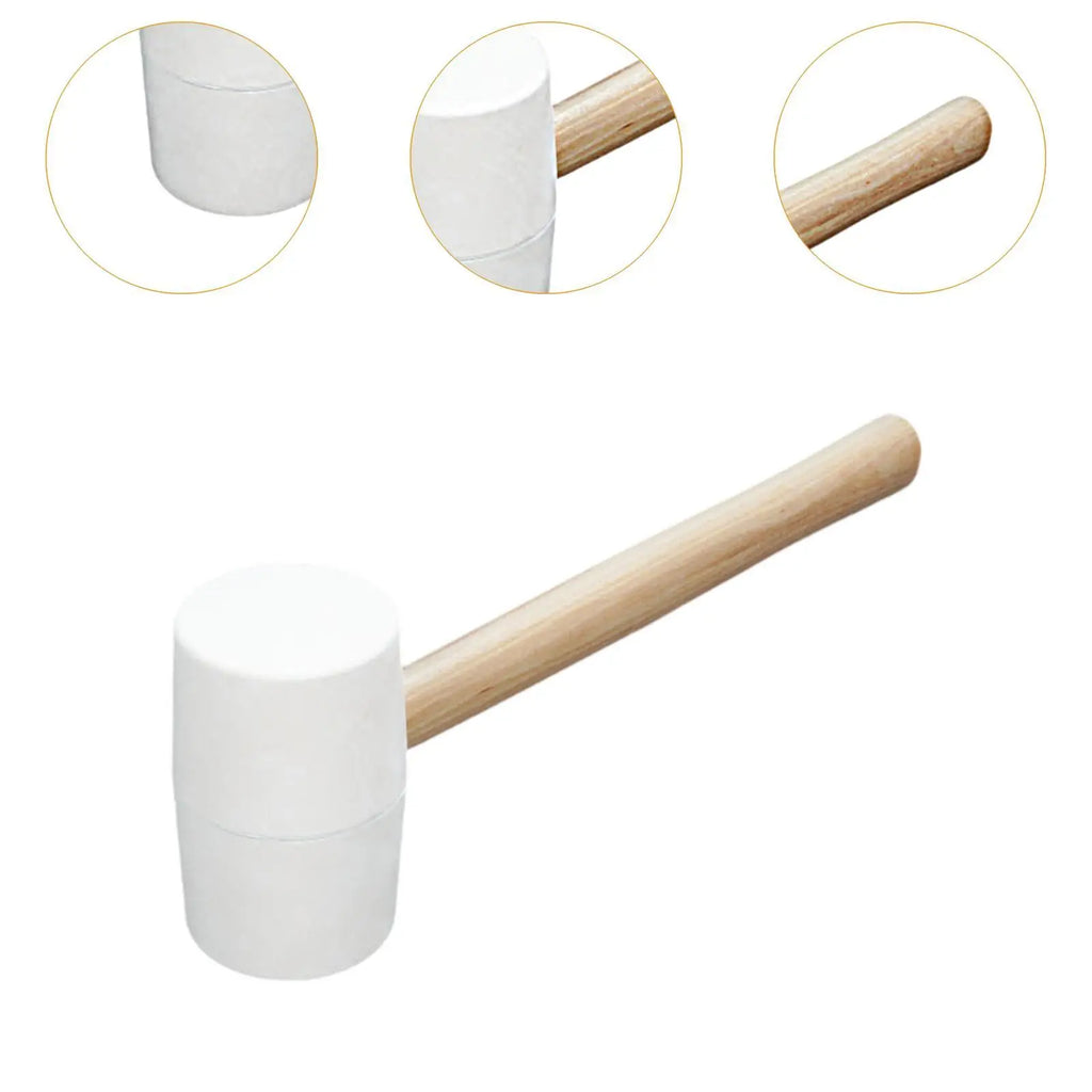 Rubber Mallet Hammer with Wood Handle Comfortable Rubber Hammer for Tile Setting Home Decoration Tent Stakes Flooring Building