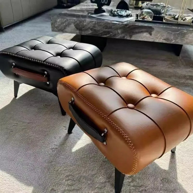 Home doorstep stool, luxurious coffee table, low stool, sofa, living room, simple soft seat for entry