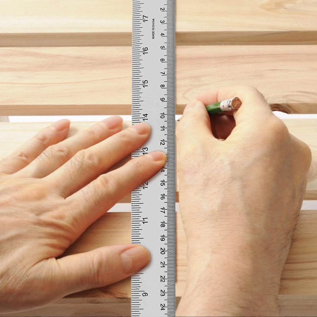 6/12/18 Inch Optional Stainless Steel Metal Ruler with Cork Backing, Inch and Centimeters Non-slip Rulers Measuring Tools