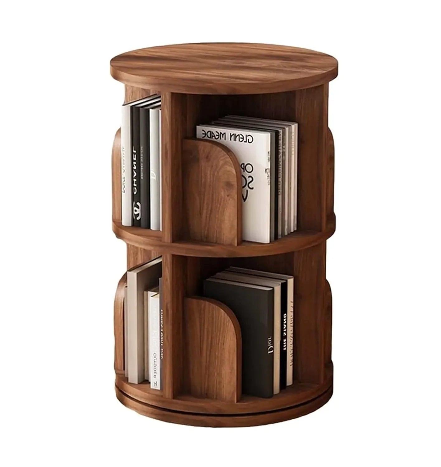 Bookcases Creativity Corner Shelf Bookshelf Solid Wood Revolving Floor Standing Living Room Furniture for Home Use