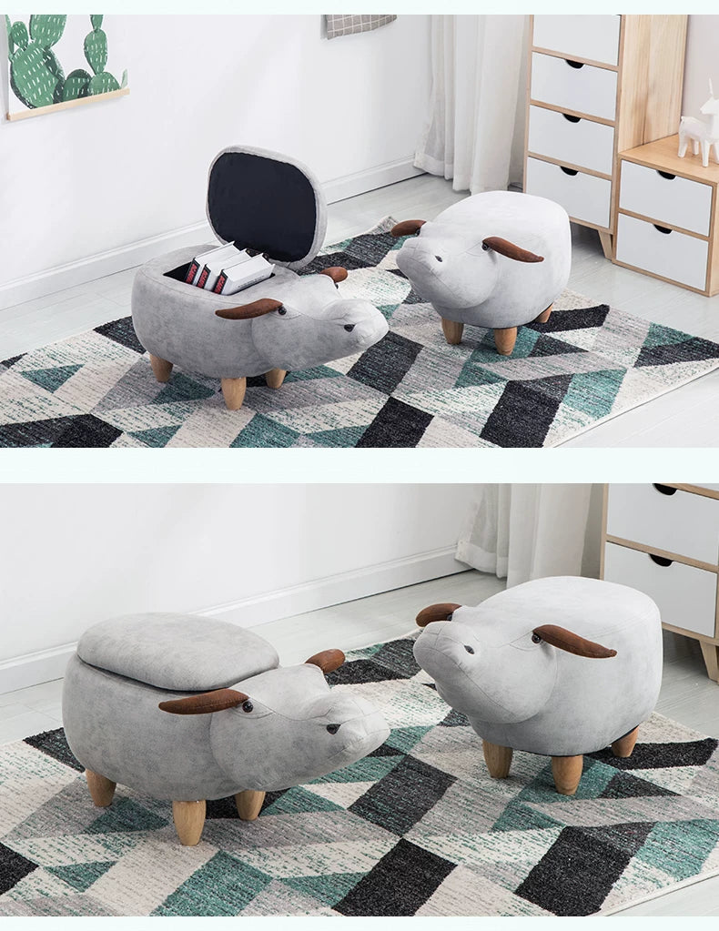 Creative Shoes Bench Storage Solid Wood Feet Stool, Animal Shape Sofa Bench, Fashion