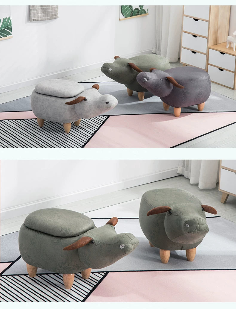 Creative Shoes Bench Storage Solid Wood Feet Stool, Animal Shape Sofa Bench, Fashion