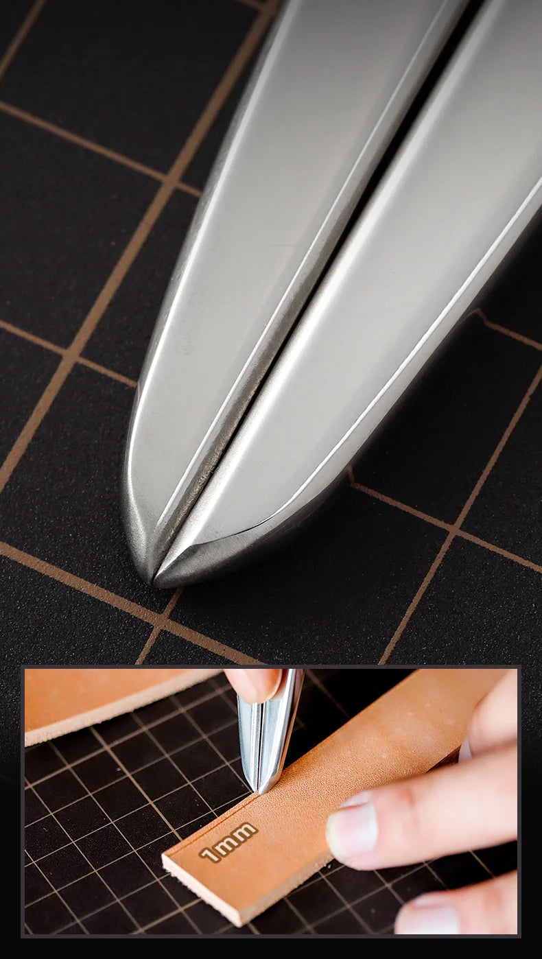 WUTA 304 Stainless Steel Leather Compass Adjustable Spacing Wing Divider Completely Polished Craft Regulation Tools DIY Scriber