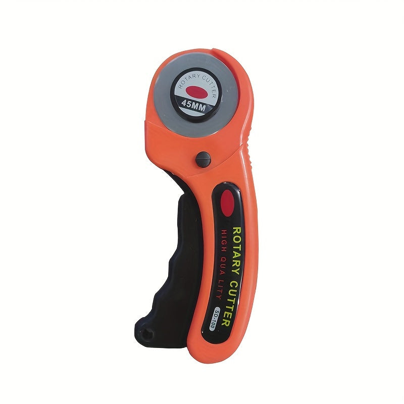 45mm Orange Cut Cloth Round Hob Fabric Leather Craft Wheel Cutter Handle Roller With Blade Rotary Cutter Tools Knife